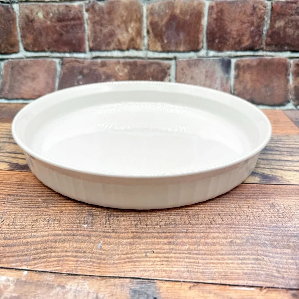 CorningWare French White Quiche Tart Pan Baking Dish F-3-B Vintage Minimalist